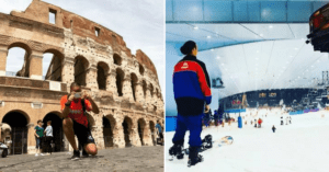 Tracy Harbut at Colosseum and skiing